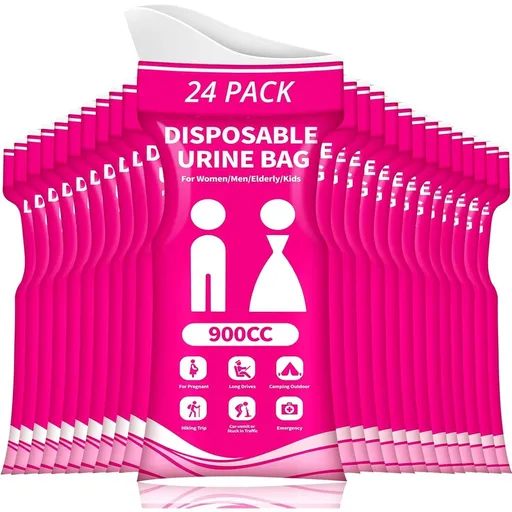 Disposable Urine Bag for Travel - 900ML Portable Pee Bags for Women Men 24 PCS Emergency Vomit Bags Urinal Toilet for Car Camping, Road Trip,Traffic Jam, Pregnant, Kid, Patient