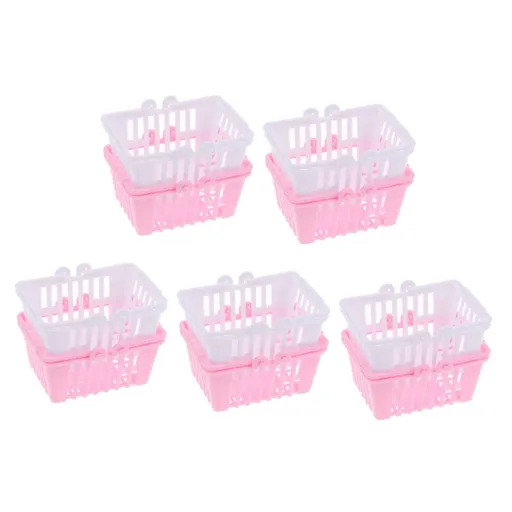 10pcs Doll Shopping Basket Toys for Adorable Mini Basket Decorative Fake Shopping Basket Toys Miniature Toys Wear-Resistant Mini