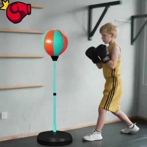 Black kids punching ball, boxing set for kids, martial arts toy for kids, adjustable punching ball, durable punching ball, children's fitness toy, active play equipment Australia