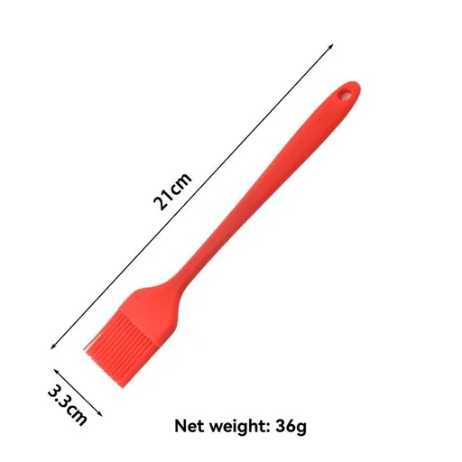 silicone oil brush, grilling brush, baking brush, high heat resistant brush, 21cm brush, baking cloth brush, kitchen tools, bbq accessories, non-stick brush, oil spreading brush - Red - Size 2PCS