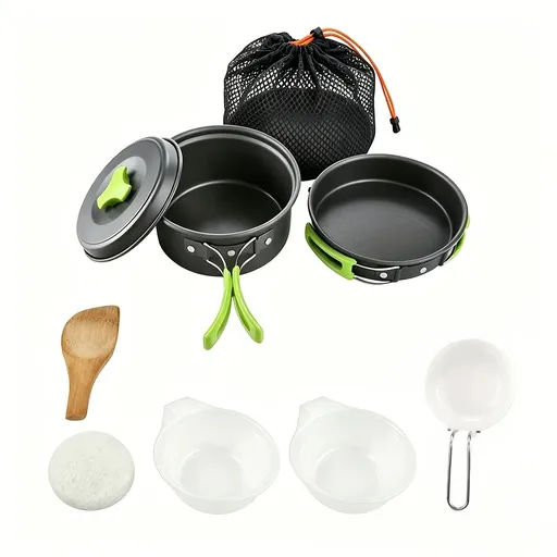Black outdoor camping cookware, camping pots and pans, outdoor cooking utensils, compact cookware set, durable cookware, Australian camping gear, camp stove cookware, portable cooking set