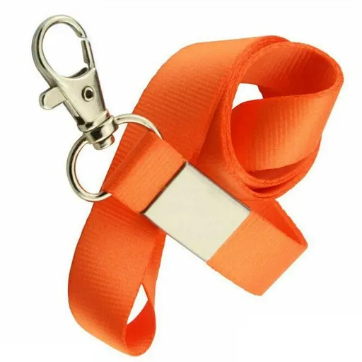 Neck Strap with Clip for ID Badge Name Tag Card Holder Lanyard - Orange