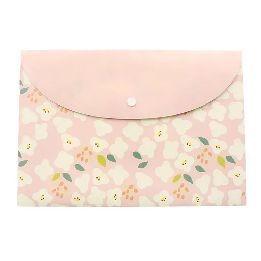 3 Pack Poly Envelopes, Floral Printed Waterproof Letter Size Document Organizer Booklet File Paper Folders with Snap Button