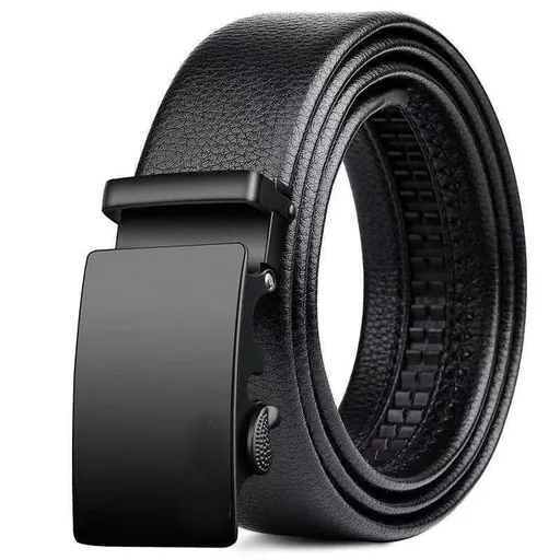 Mens Belt Leather Belt, Effortless Style, Piece Leather Belt with Minimalist Buckle Design (35mm, black)