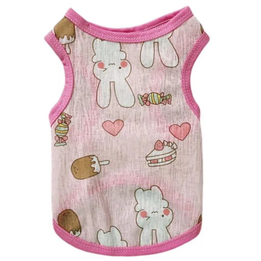 Pet Vest Summer Clothing Polyester 6XL Powder Rabbit