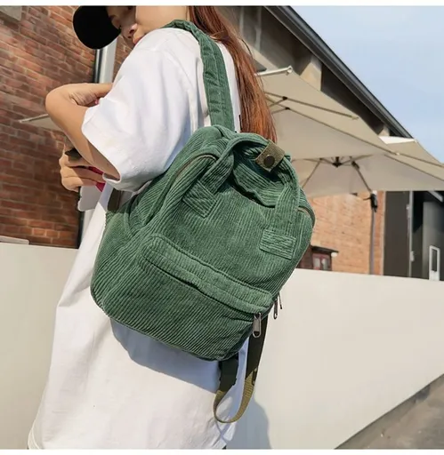 Small Backpack Purse for Women Cute Mini Backpack Purse Aesthetic Backpack Tiny Corduroy Backpack Mini Bookbag Purse