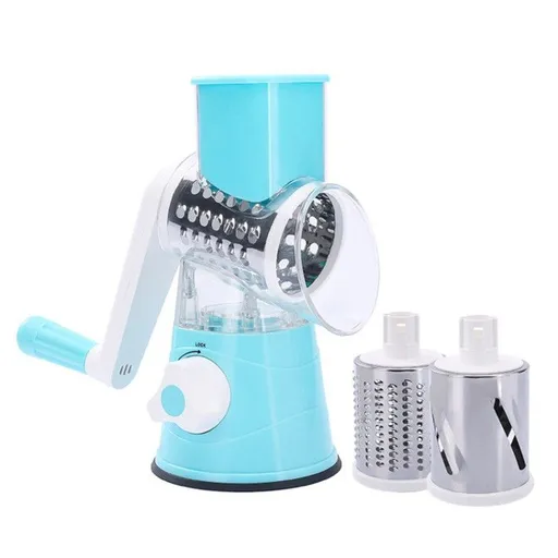 Rotary Cheese Grater, Manual Cheese Grater with Handle, Vegetables Slicer Cheese Shredder with Strong Suction Base