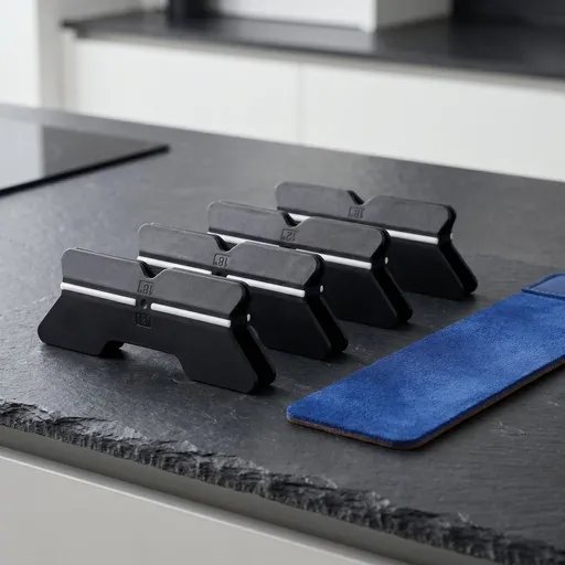 4-Piece Kitchen Sharpening Angle Guide Set with Non- Holder and Adjustable Angle Clips, Black