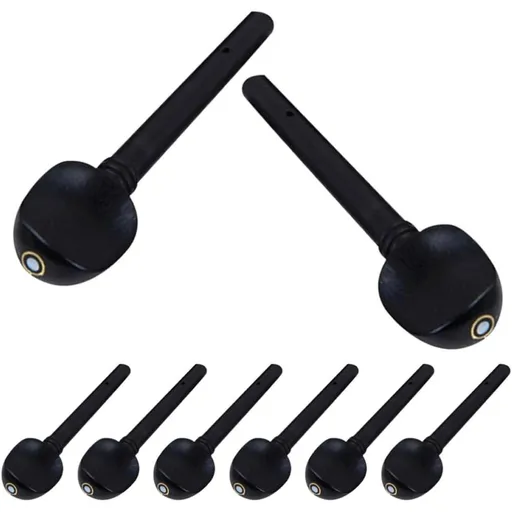 8pcs Ebony Violin Tuning Pegs for Repair and Adjustment - Black Replacement Parts Easy Installation Wear Resistant