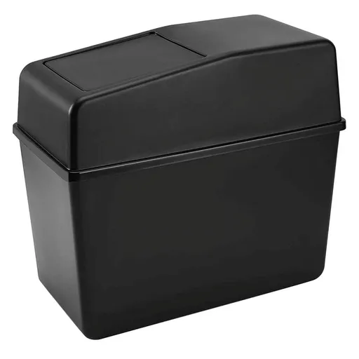 Car Trash Can with Lid Waterproof Leakproof Large Wastebasket Bin for Auto Home Car Interior Black