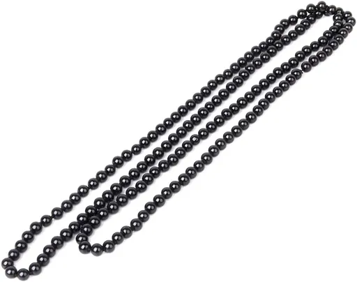 Black pearl necklace for women, pearl chain, black chain, extra long faux pearl necklace, multi-layer necklace for women, sweater necklace, faux pearl necklace 111