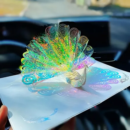 Stylish 3D Three-Dimensional Universal Greeting Cards! Widely Used for Anniversaries, Housewarmings, Retirements, Birthdays and Gratitude Expressions Peacock