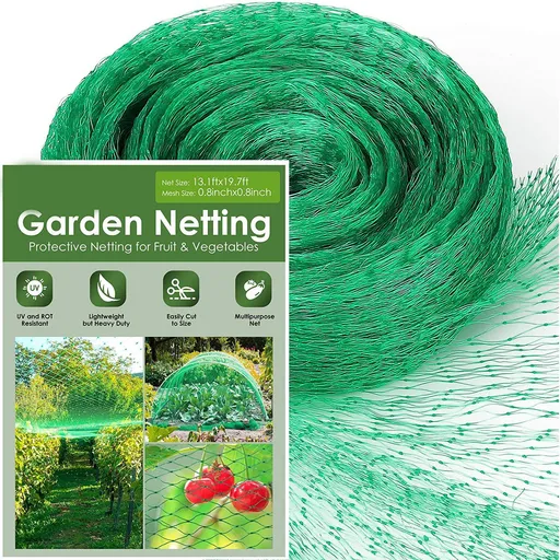Garden Netting 4m*12m Heavy Duty Bird Net,Deer,Plant Protection Extra Strong Woven Mesh,Reusable Kit with Zip Ties,Animal Fencing