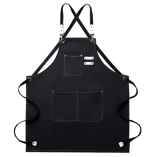 Adjustable Over sized Plus Size Canvas Apron with Pockets Men and Women Aprons Cotton Canvas Cross Back Adjustable Apron