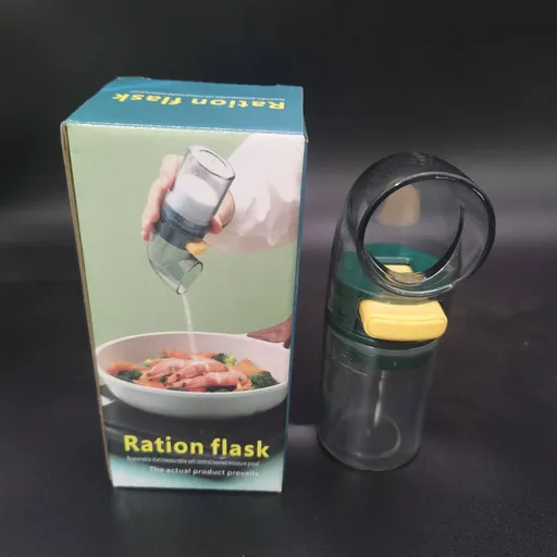 Quantitative Salt Dispenser Bottle - 0.5g Precise Metering Spice Shaker for Healthy Portion Control - Push Button Seasoning Container for Kitchen Cooking - Dark Green