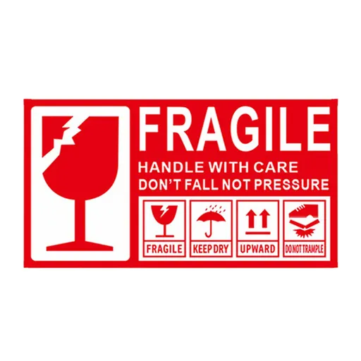 Fragile Warning Self Adhesive Sticker For Express Shipping Courier Alert Use - 15×9cm