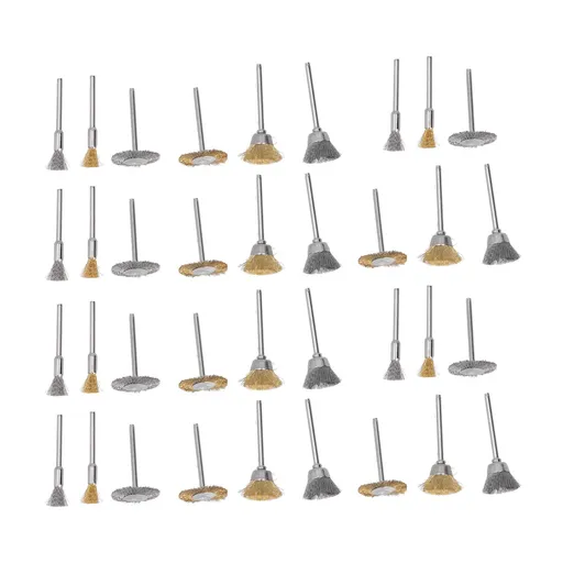 36PCs set Wire Polishing Wheel Pen Flat Bowl Shaped Steel Wire Wheel Brush Kit Accessories