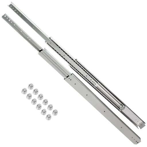 Drawer Slides, 1 Pair 42 Inch Heavy Duty Drawer Slides, Ball Bearing Side Mount Drawer Hardware Slides, 500 LBS Load Capacity 3-Section Full Extension Drawer Slides for Smooth Slide, Less Noise