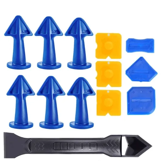 Caulking Tool Kit, Silicone Caulk Nozzle Applicator Finishing Set Grout Sealant Remover Finishing Scraper Edger for Sink, Kitchen