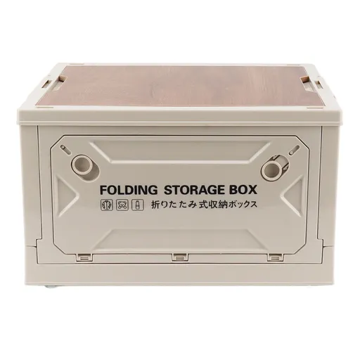 Collapsible Camping Storage Box Pulley Design Waterproof 5 Sides Opening Camping Folding Storage Bins for Car Outdoor White