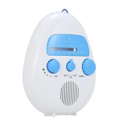 Mini Shower Radio Waterproof Bath Radio Battery Powered ​FM/AM Radio
