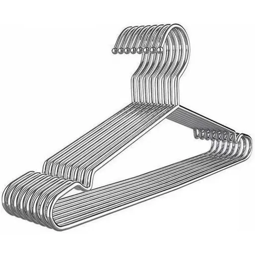 Stainless Steel Clothes Hangers, Heavy Duty Thickened Solid Metal Coat Hangers for Closet Organization, 5 Pack, Silver