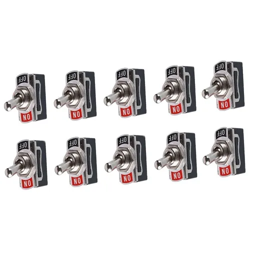 10-Pack Black Metal Mini Toggle for Electrical Projects, On/ , and Compact Design