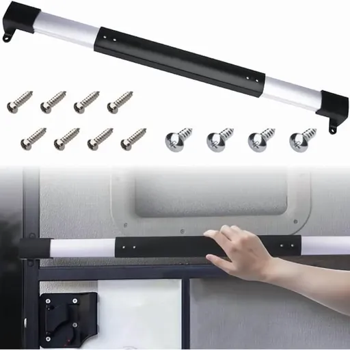 RV Screen Door Cross Bar Handle Protector, Adjustable from 21-5/8 to 28-5/8 inch Grab Handle for Camper Travel Trailer Motorhome, Universal Fit
