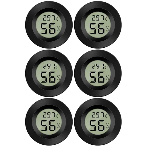 Mini Digital Hygrometer Thermometer Temperature Humidity Meter for Indoor Greenhouse Living Room 6 Pieces