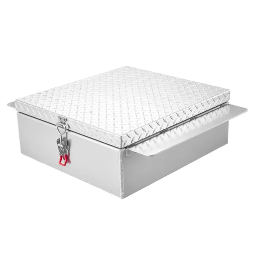 Truck Bed Tool Box, Heavy Duty Aluminum Tool Box with Diamond Plate, Storage Toolbox Chest Organizer Supports up to 100 kg, Ideal for Pickup, Truck Bed, RV, Trailer, 770 x 610 x 230 mm, Silver