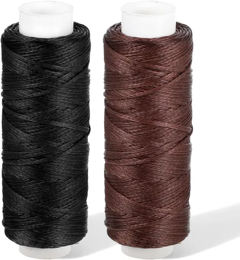 Leather Thread 0.8 mm Waxed Heavy Duty 32.8 Yards Black Dark Brown for Hand Sewing Bookbinding DIY Crafts Shoes Repair
