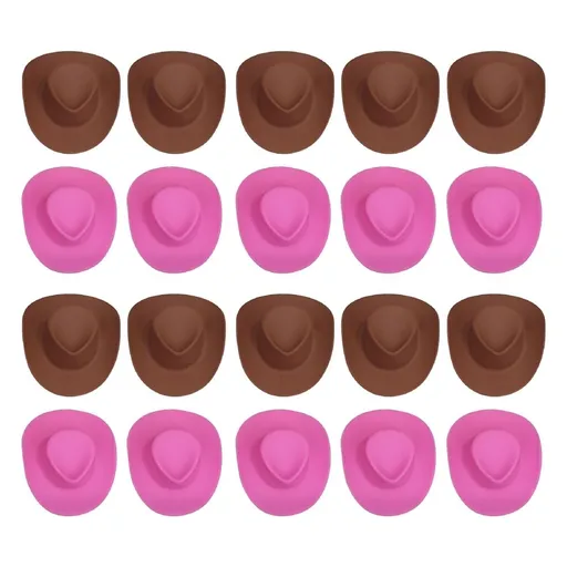 Mini Cowboy Hat Plastic Children Gifts Assorted Multicolor 20 Pcs
