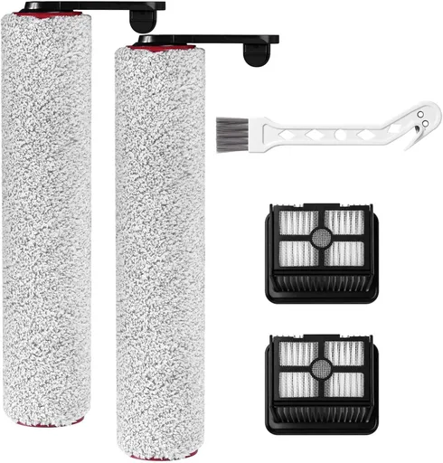 H12 Pro Replacement Brh Rollers and HEPA Filter Kits Compatible with Dreame H12 Pro, H12 Dual, G10 Pro Cordless Wet and Dry Vacuum Cleaner Replacement Parts Accessories, 2 Brh Rollers & 2 Filters