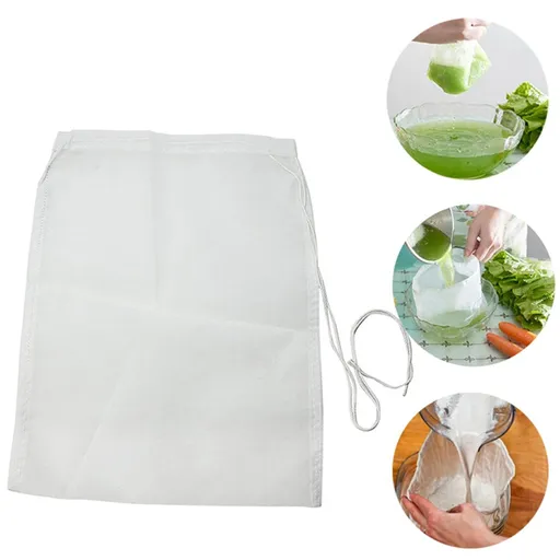 100 Grit Nylon Mesh Filter Bag Tea Fruit Juice Coffee Wine Nylon Mesh Net Strain Liquid Filter Bag Kitchen Accessories