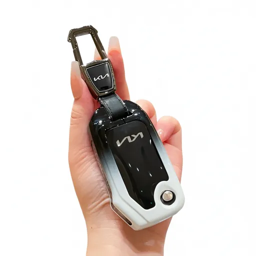 Kia Key Cover Fragrant Car Island H3 Gradient Black Standard H3 key gradient black and white single pack + metal buckle