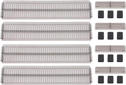 Drawer divider - 4 pieces - Drawer divider - Drawer organizer - Adjustable/extendable (27.5-51 cm) - For Clothes/Kitchen/Bathroom/Wardrobe - Transparent Black - Plastic