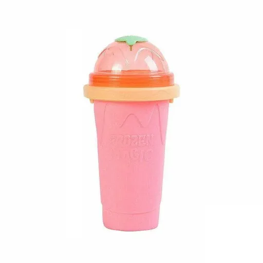 Slushie Maker Cup Quick Freeze Magic Squeeze Cup Milkshake Cup Ice Cream Maker - Pink