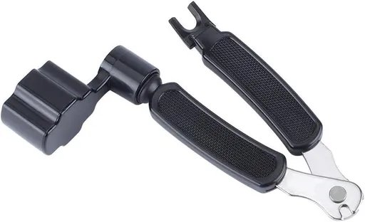 Professional Guitar String Winder Cutter and Bridge Pin Puller, Guitar Repair Tool Functional 3 in 1 (Black)