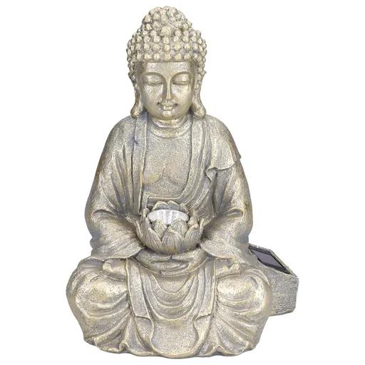 Home Buddha Garden Light Solar Powered Zen Buddha Garden Statue for Yard Garden Patio Deck