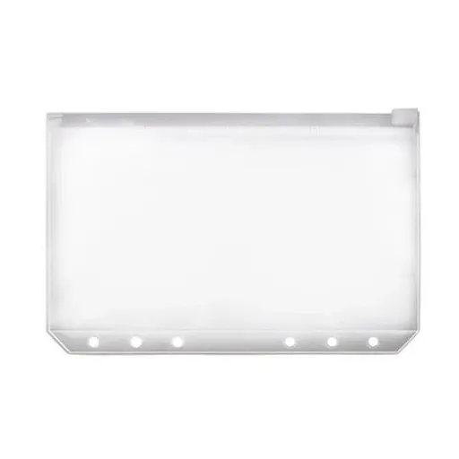 12X A5/A6/A7 Binder Pocket Zipper 6 Holes Pvc Document Filling Bags Clear Kit - A7(13*9CM)