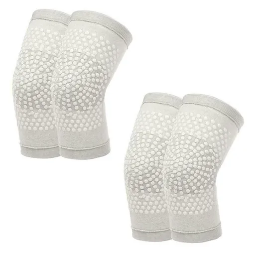 Self Heating Knee Pads Grey Compression Support Sleeves for Arthritis Joint relaxation Sports support 2 Pair M