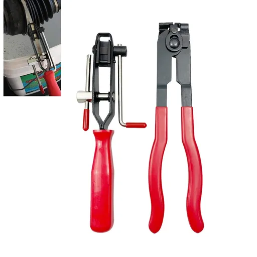 Joint Ear Clamp Banding Tool & Boot Crimp Pliers 2 pcs Set, Crimping Removal for Fuel Hose, Axle, Cooling System