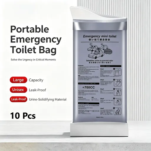 10 Pack Long Trip Disposable Urine Bags, Unisex Large Capacity Leakproof, Car Mobile Toilet with Vomit Function, Suitable for Christmas Gifting