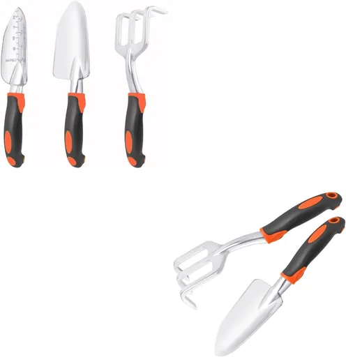 Garden Tools Set, 3 Pack Heavy Duty Gardening Tools Set + Garden Tool Set, 2 Pack Heavy Duty Gardening Tools Set