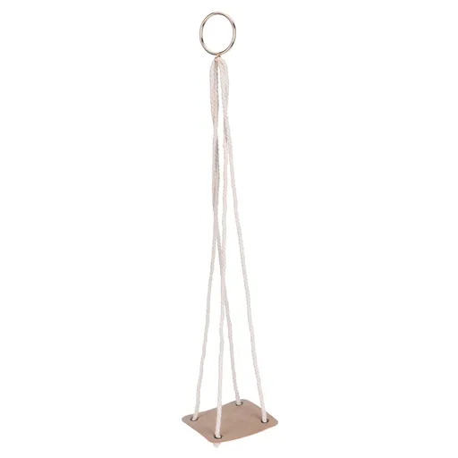 Planter Holder Flowerpot Hanging Rack Hanger with PU Leather Base Cotton Rope for GardeningYellow 10cm