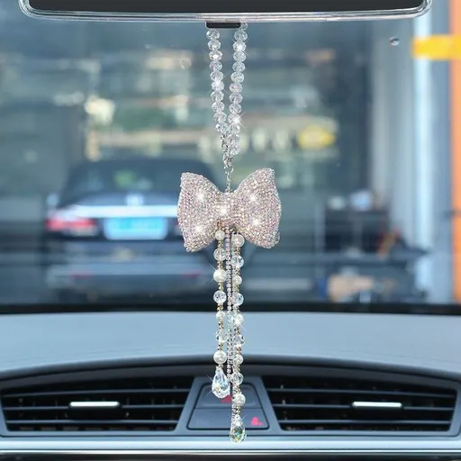 Car Rearview Mirror Pearl Diamond Pendant G001106 AB colored diamond