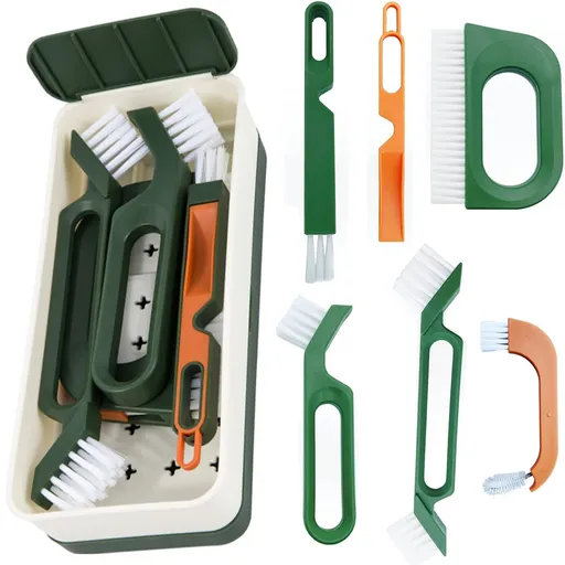 Gap Cleaning Brush Hand-held Crevice Cleaning Tools Grout Cleaner Brush Window Door Track Groove Gap Cleaning Brush Deep (Green)