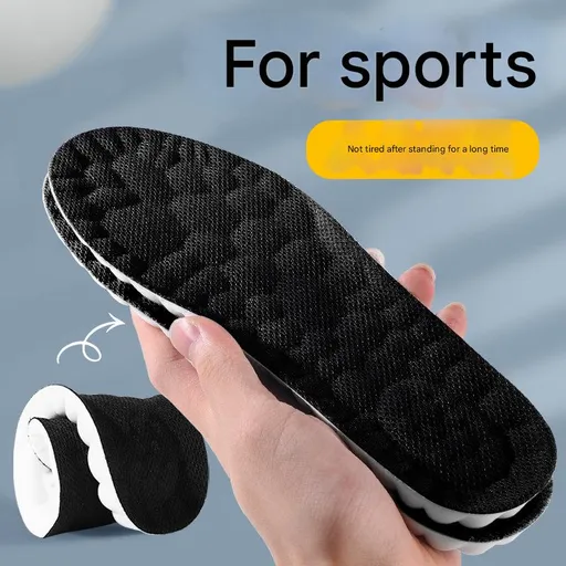 Insoles 4D Cloud Technology High Rebound Super Soft Breathable Black 5 Piece