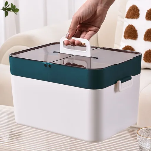 Medicine Storage Box, Portable Medicine Cabinet Organiser With Lids, Multipurpose Medical Box, Empty First Aid Kit For Home