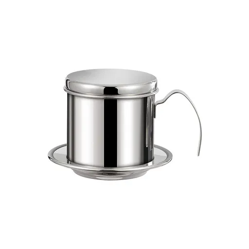 Coffee Maker Manual Press Portable Stainless Steel Drip Pot for Home Office Kitchen Camping Silver